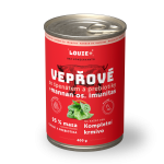 Vepřové se špenátem + prebiotika 400 g - LOUIE kompletní krmivo pro psy
