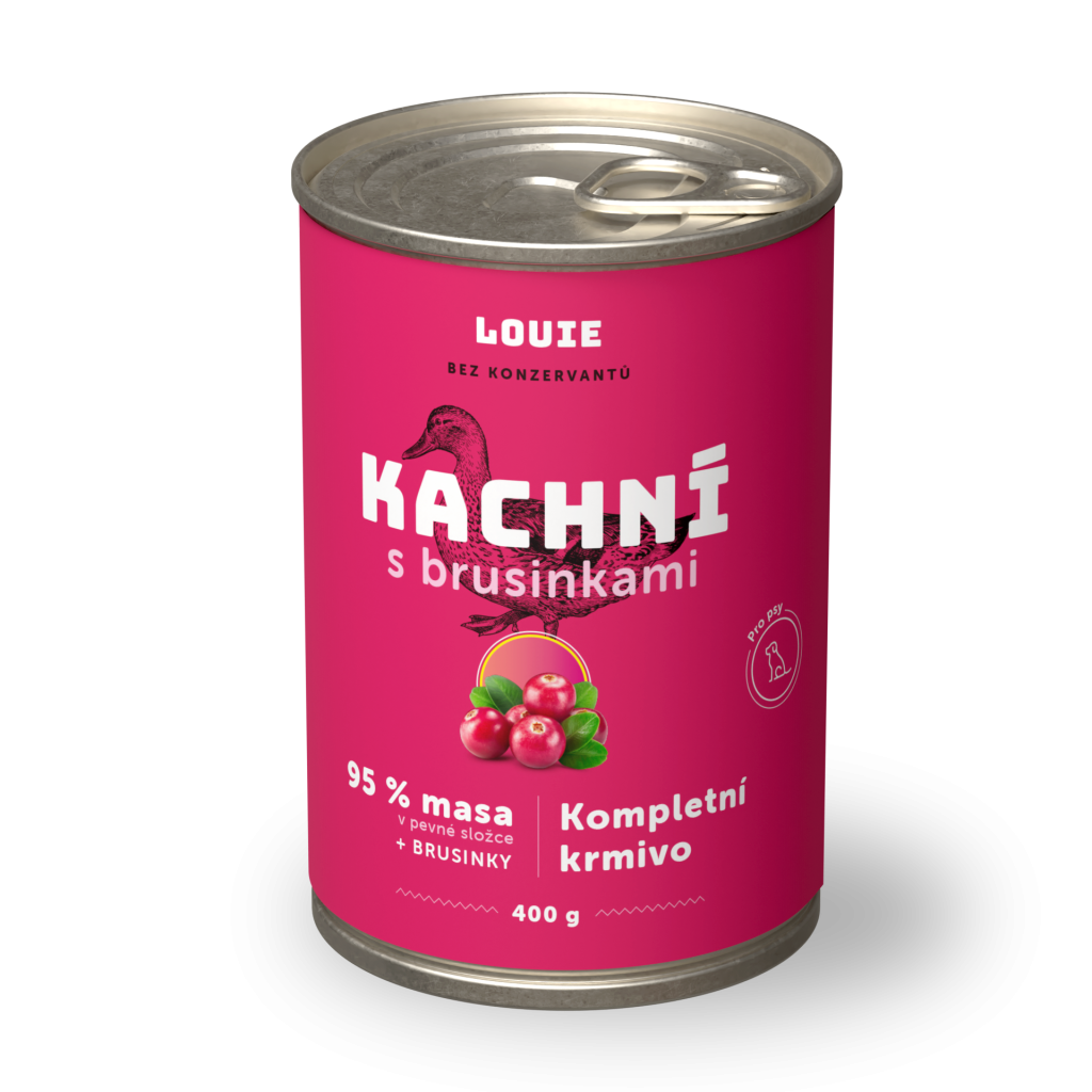Kachní s brusinkami 400 g - LOUIE kompletní krmivo pro psy