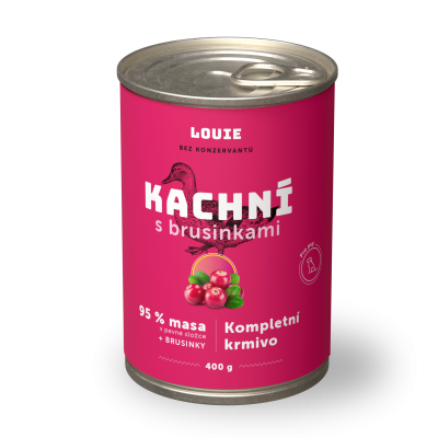 Kachní s brusinkami 400 g - LOUIE kompletní krmivo pro psy