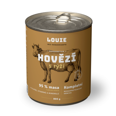 Hovězí s rýží 800 g - LOUIE kompletní krmivo pro psy