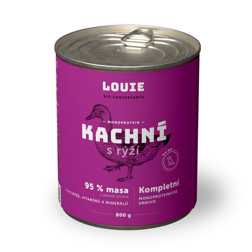 Kachní s rýží 800 g - LOUIE kompletní krmivo pro psy