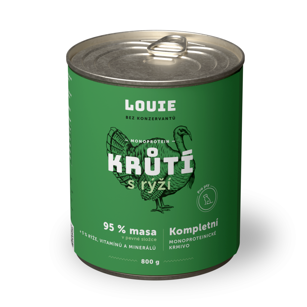 Krůtí s rýží 800 g - LOUIE kompletní krmivo pro psy