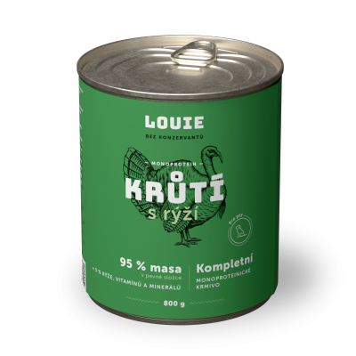 Krůtí s rýží 800 g - LOUIE kompletní krmivo pro psy
