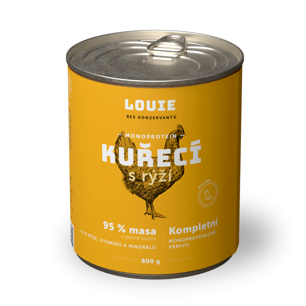 Kuřecí s rýží 800 g - LOUIE kompletní krmivo pro psy