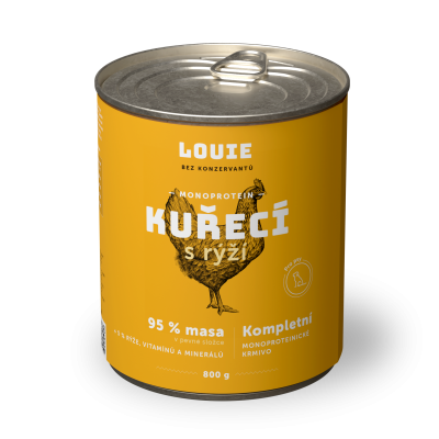 Kuřecí s rýží 800 g - LOUIE kompletní krmivo pro psy
