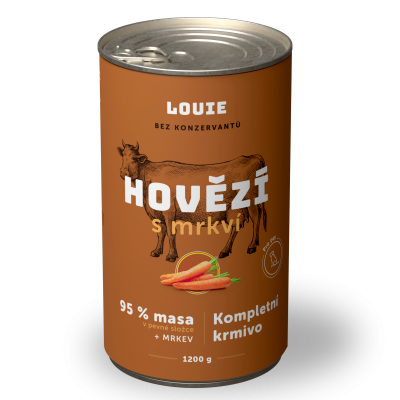 Hovězí s mrkví 1200 g - LOUIE kompletní krmivo pro psy
