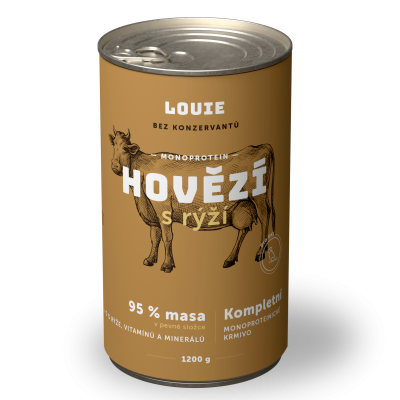 Hovězí s rýží 1200 g - LOUIE kompletní krmivo pro psy
