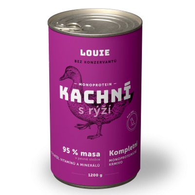 Kachní s rýží 1200 g - LOUIE kompletní krmivo pro psy