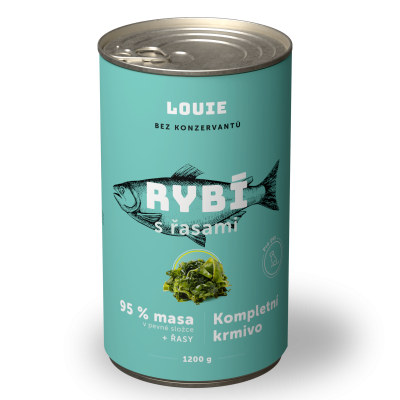 Rybí s řasami 1200 g - LOUIE kompletní krmivo pro psy