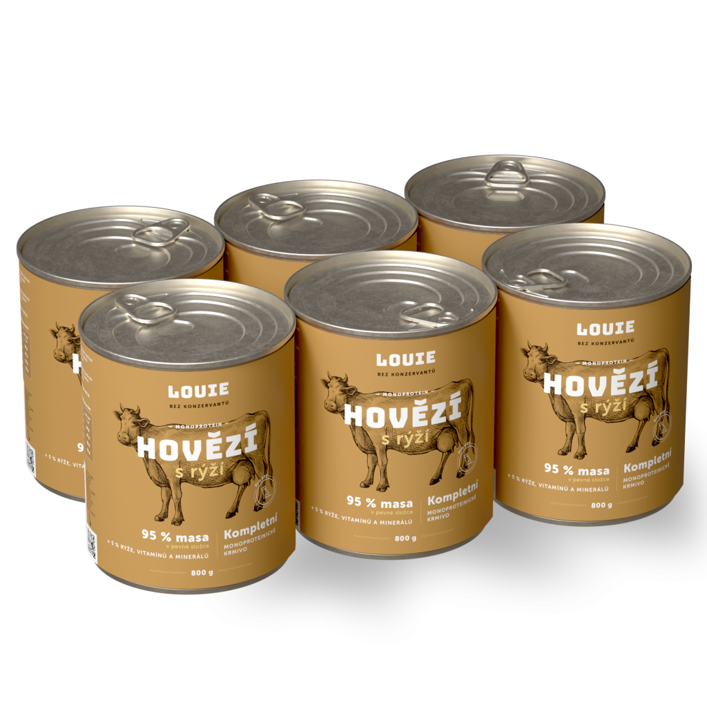 Výhodné balení 6 ks - Hovězí s rýží 800 g
