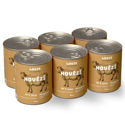 Výhodné balení 6 ks - Hovězí s rýží 800 g