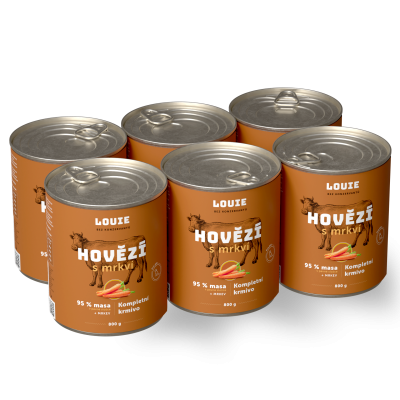 Výhodné balení 6 ks - Hovězí s mrkví 800 g