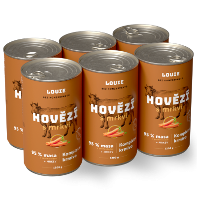 Výhodné balení 6 ks - Hovězí s mrkví 1200 g