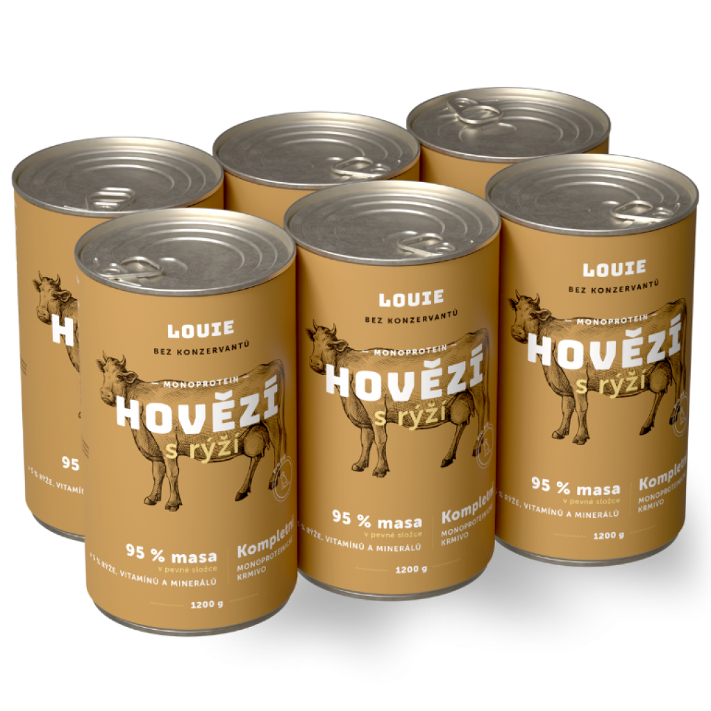 Výhodné balení 6 ks - Hovězí s rýží 1200 g