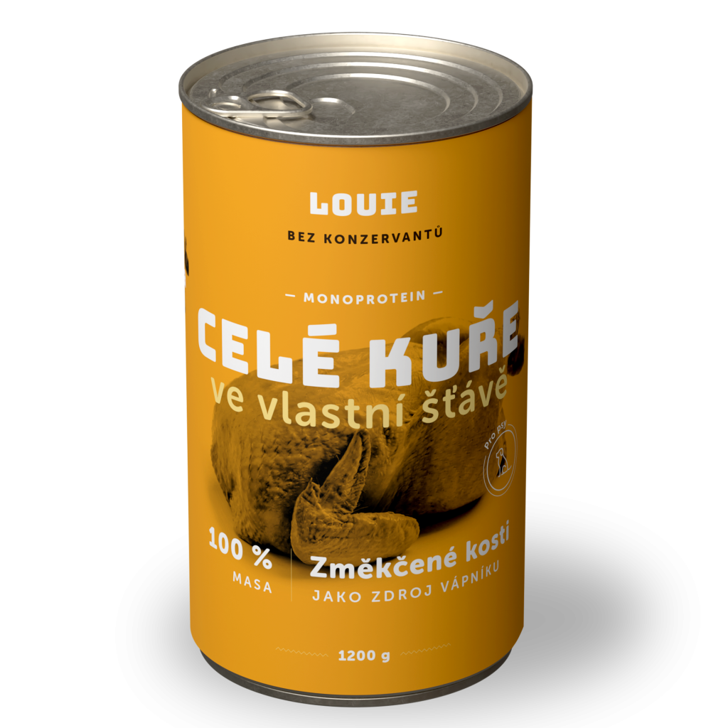 Celé kuře 100% maso 1200 g - LOUIE doplňkové krmivo pro psy