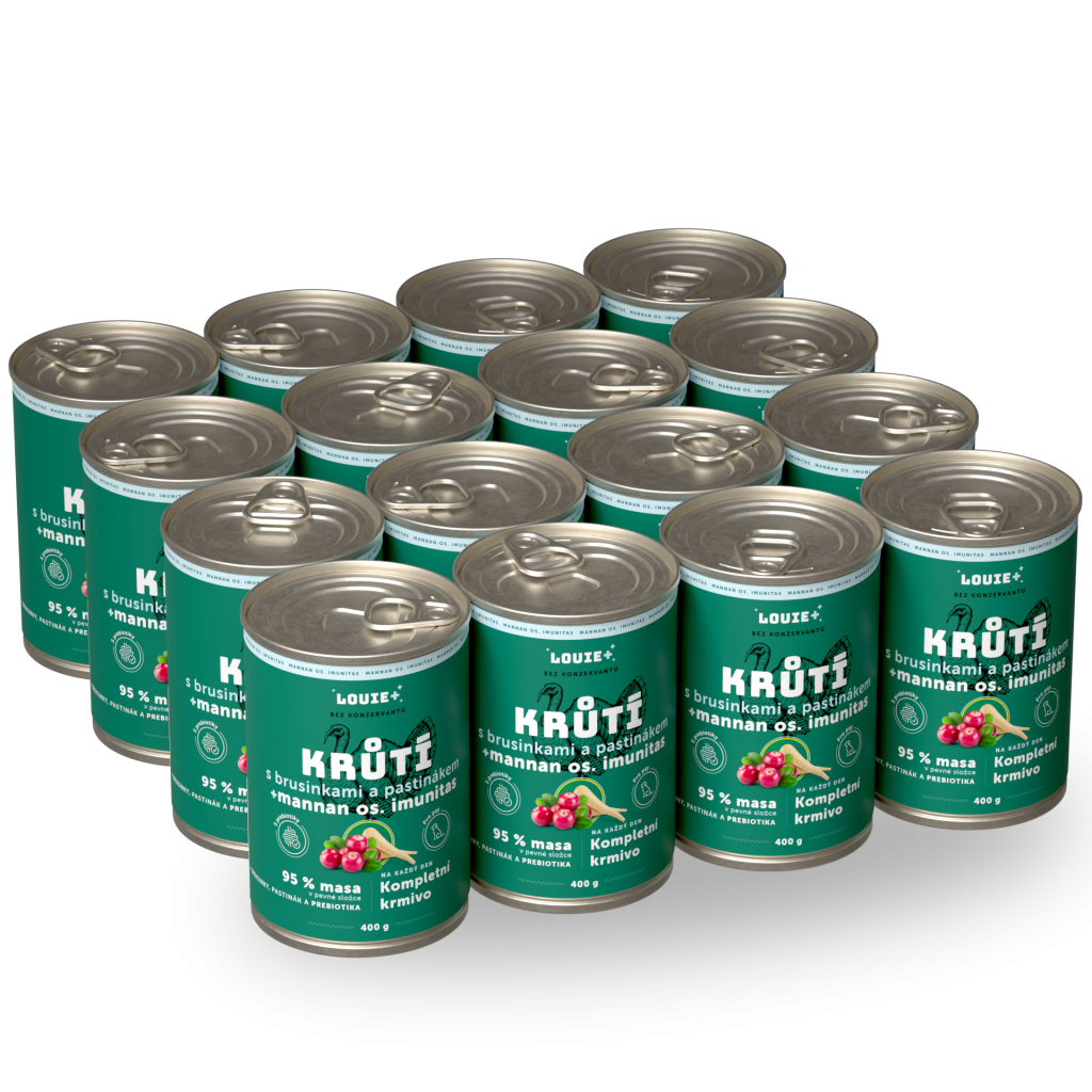 Výhodný balíček 16 ks - Krůtí s brusinkami, pastiňákem a prebiotiky 400 g