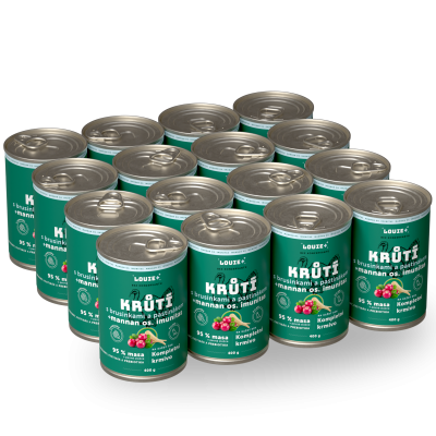 Výhodný balíček 16 ks - Krůtí s brusinkami, pastiňákem a prebiotiky 400 g