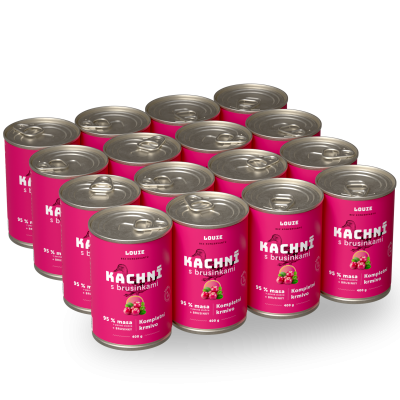 Výhodné balení 16 ks - Kachní s brusinkami 400 g