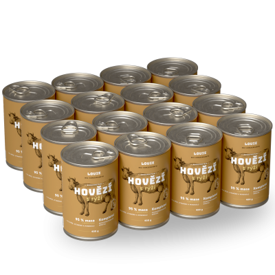 Výhodné balení 16 ks - Hovězí s rýží 400 g